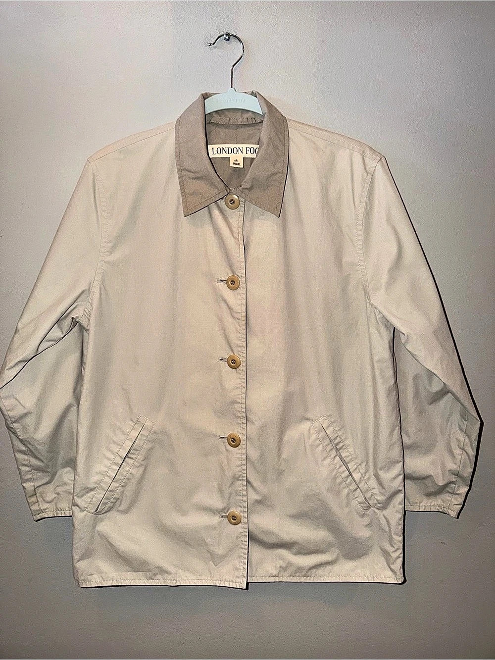 London Fog Utility Jacket in Beige Size Small